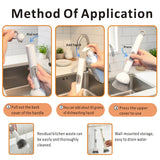 QMUNLLO 360° Rotating Dish Brush with Soap Dispenser, Non-Slip Long Handle Kitchen Scrubber Cleaning Set with Towel and Wall Hook, Ideal for Sink