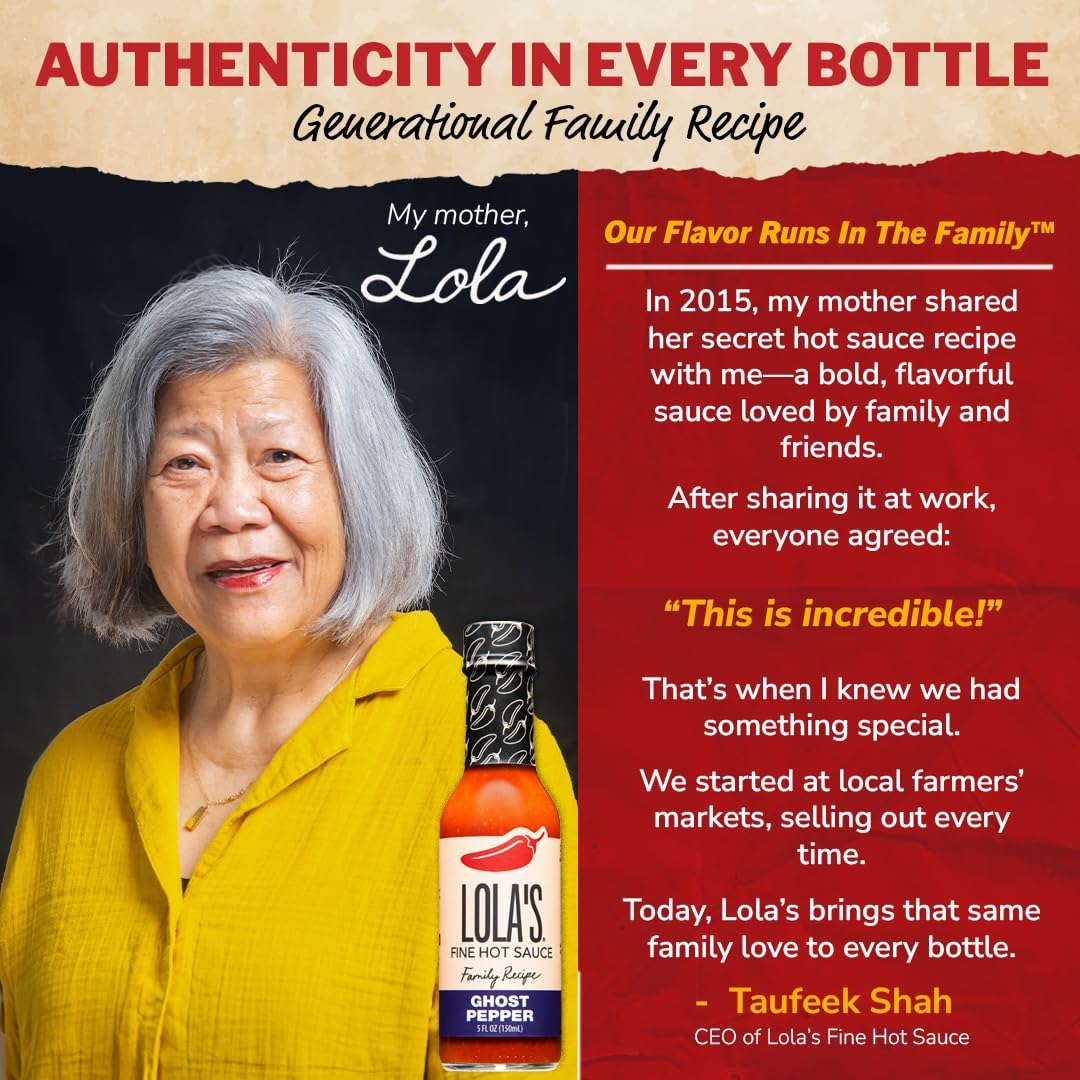 Lola’s Fine Hot Sauce - Ghost Pepper | All-Natural, Gluten-Free, Keto | Created With Jolokia “Ghost Peppers” | Perfect for Eggs, Nachos, and Brats | 6