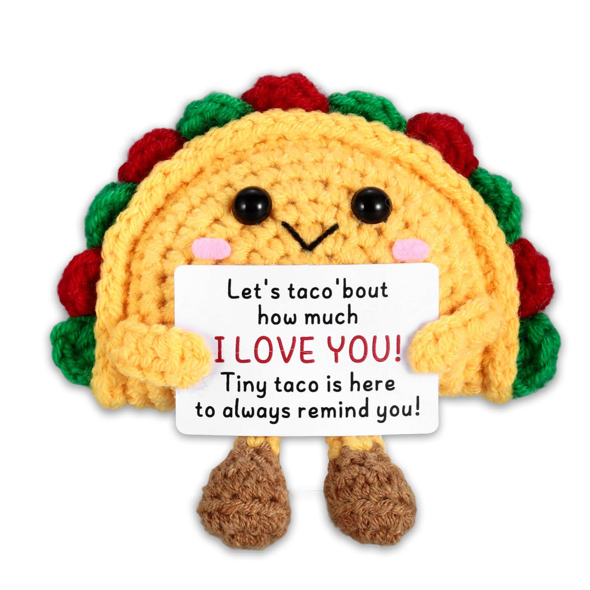 Delujouberst Cute Anniversary Taco Gifts for Husband Him Her Mini Crochet Taco Gifts for Couple 1st for Boyfriend Girlfriend Birthday Wedding