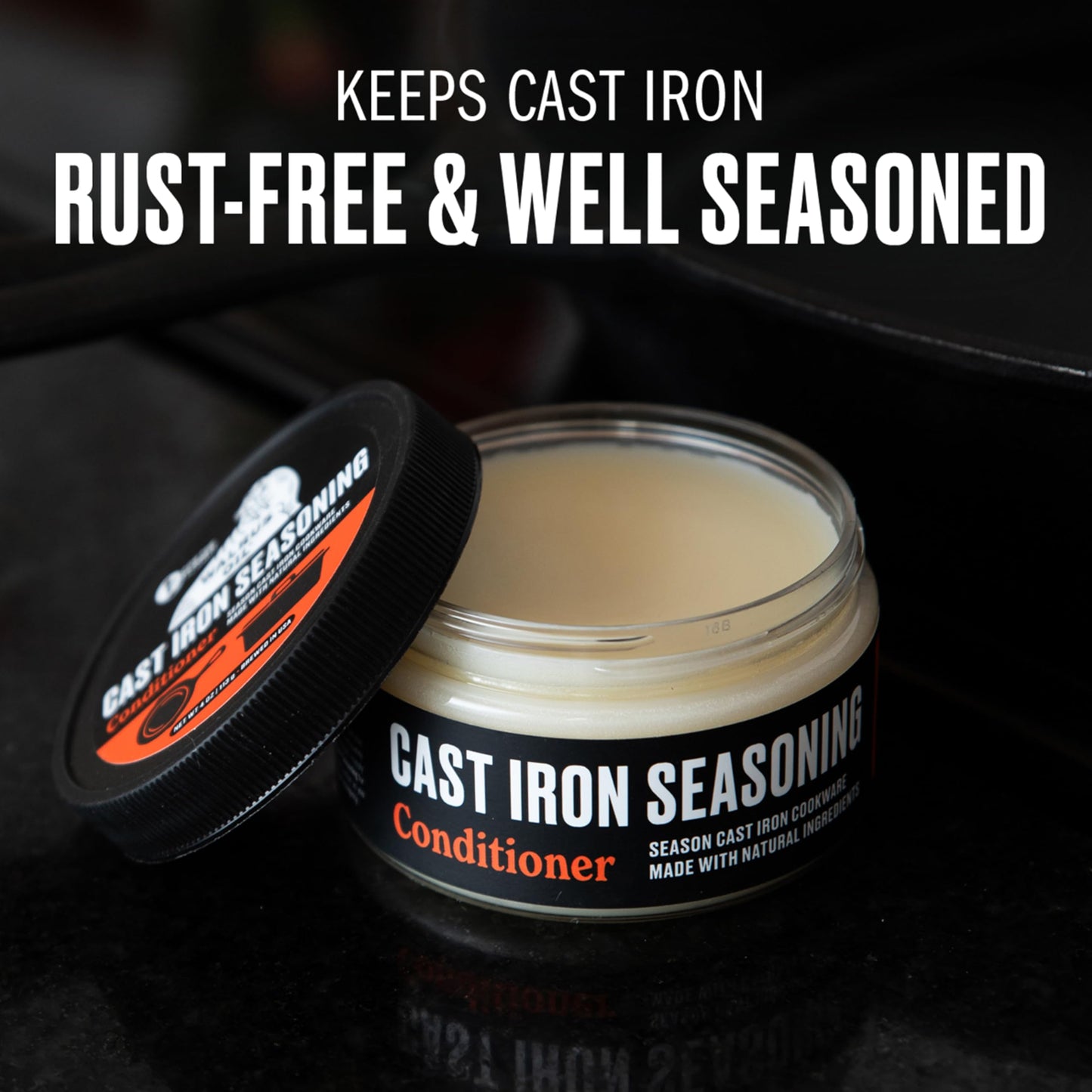 Walrus Oil - Cast Iron Seasoning, Protect and Season Cast Iron Cookware, Prevents Rust, Works on Griddles, Pans, Pots, ands Skillets, Fortified