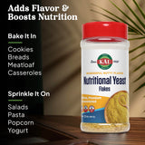 KAL Nutritional Yeast Flakes, Fortified with B12, Folic Acid & Other B Vitamins, Unsweetened, Great Nutty Flavor, Vegan & Gluten Free, 60-Day Money
