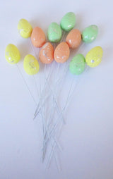 Easter Egg Picks - 12 Count - 10 Inches Tall - Colors Vary, Pastel, 79667