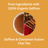 Taja Saffron Tea - Saffron & Cinnamon Fusion Chai, Balanced Wellness Blend for Mindful Comfort, Mood Boost, Decaffeinated | Gluten Free | Kosher, 20