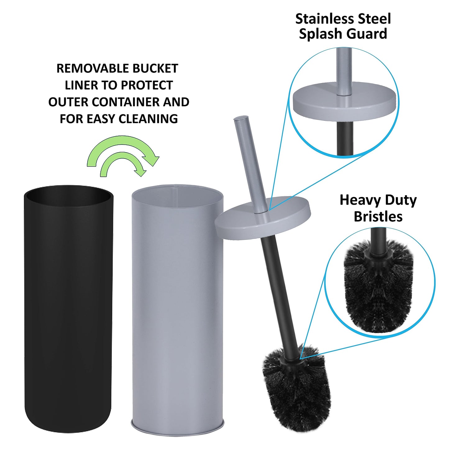 Deep & Sturdy Toilet Bowl Brush with Holder - Durable Scrubbing - Toilet Cleaners - Household Essentials - Bathroom Cleaner - Cleaning Supplies