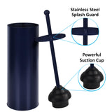 Toilet Plunger with Holder for Bathroom - Deep Cleaning - Heavy Duty - Strong Efficient Suction Cup - Household Essentials - Household Supplies, Matte