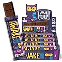 Awake Caffeinated Chocolate Bars - Dark Chocolate, 12 Bars - 100mg Caffeine - 1 Bar Equals 1 Cup of Coffee - Individually Wrapped Energy - Fairtrade