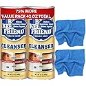 Bar-Keeper’s-Friend Cleanser and Polish Powder 21 oz (2 Pack) Multipurpose Cleaner, Rust Stain Remover + 2x Microfiber Cleaning Cloth