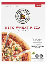 King Arthur Keto Pizza Crust Mix: Low Carb Delight with 1g Net Carbs per Serving - Easy to Make, Crisp & Chewy 10.25 oz Mix for Two 12 in Crusts - Perfect for Keto Pizza Lovers