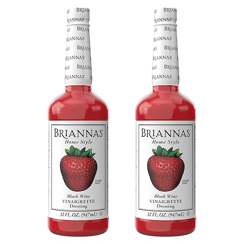 BRIANNAS - Home Style Blush Wine Vinaigrette Dressing - Fine Salad Dressing made with Premium Ingredients - Gluten Free, Kosher, & Vegan - 32 oz