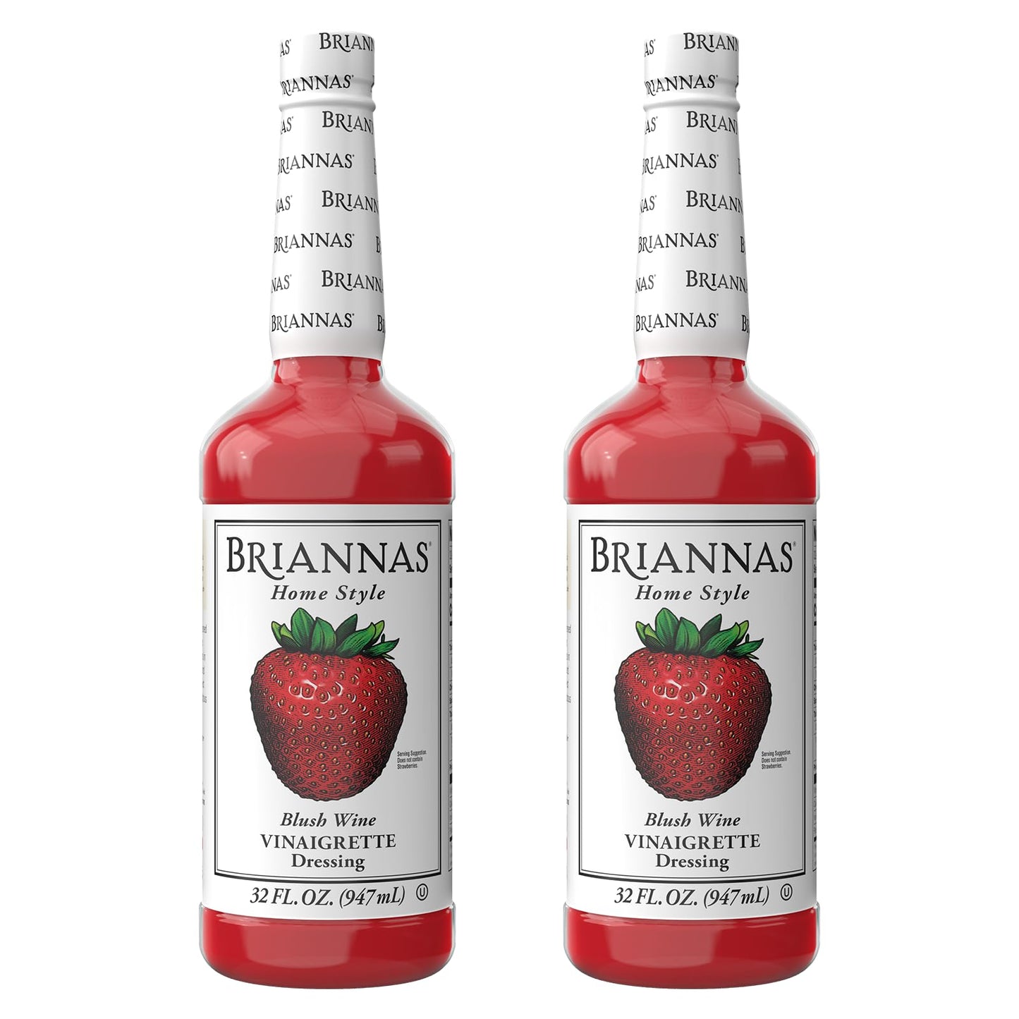 BRIANNAS - Home Style Blush Wine Vinaigrette Dressing - Fine Salad Dressing made with Premium Ingredients - Gluten Free, Kosher, & Vegan - 32 oz