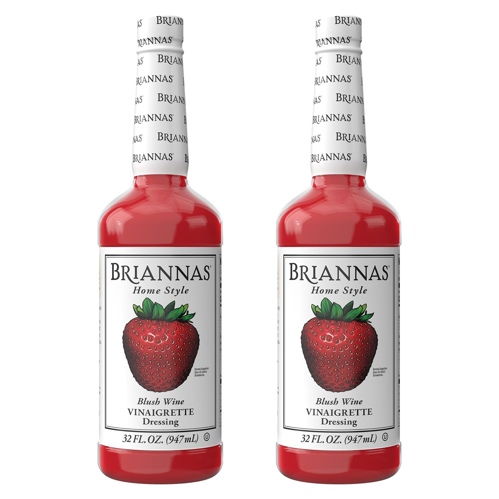 BRIANNAS - Home Style Blush Wine Vinaigrette Dressing - Fine Salad Dressing made with Premium Ingredients - Gluten Free, Kosher, & Vegan - 32 oz