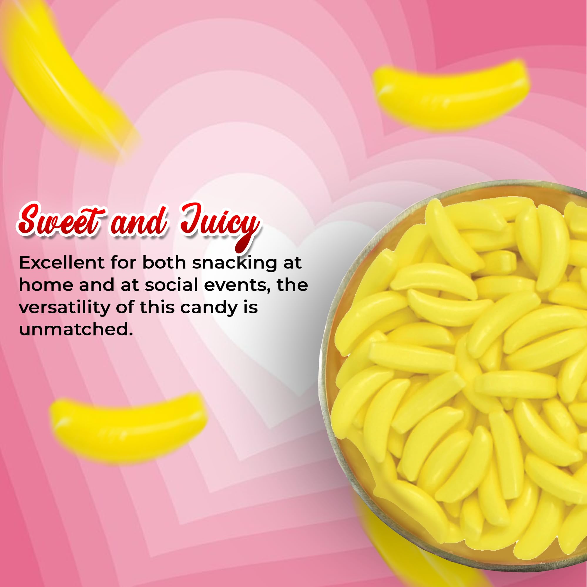 NY Spice Shop Yellow Dextrose Silly Bananas - Candy Bulk Banana Bites - Flavored Healthy Fruity Snacks (1 Pound)