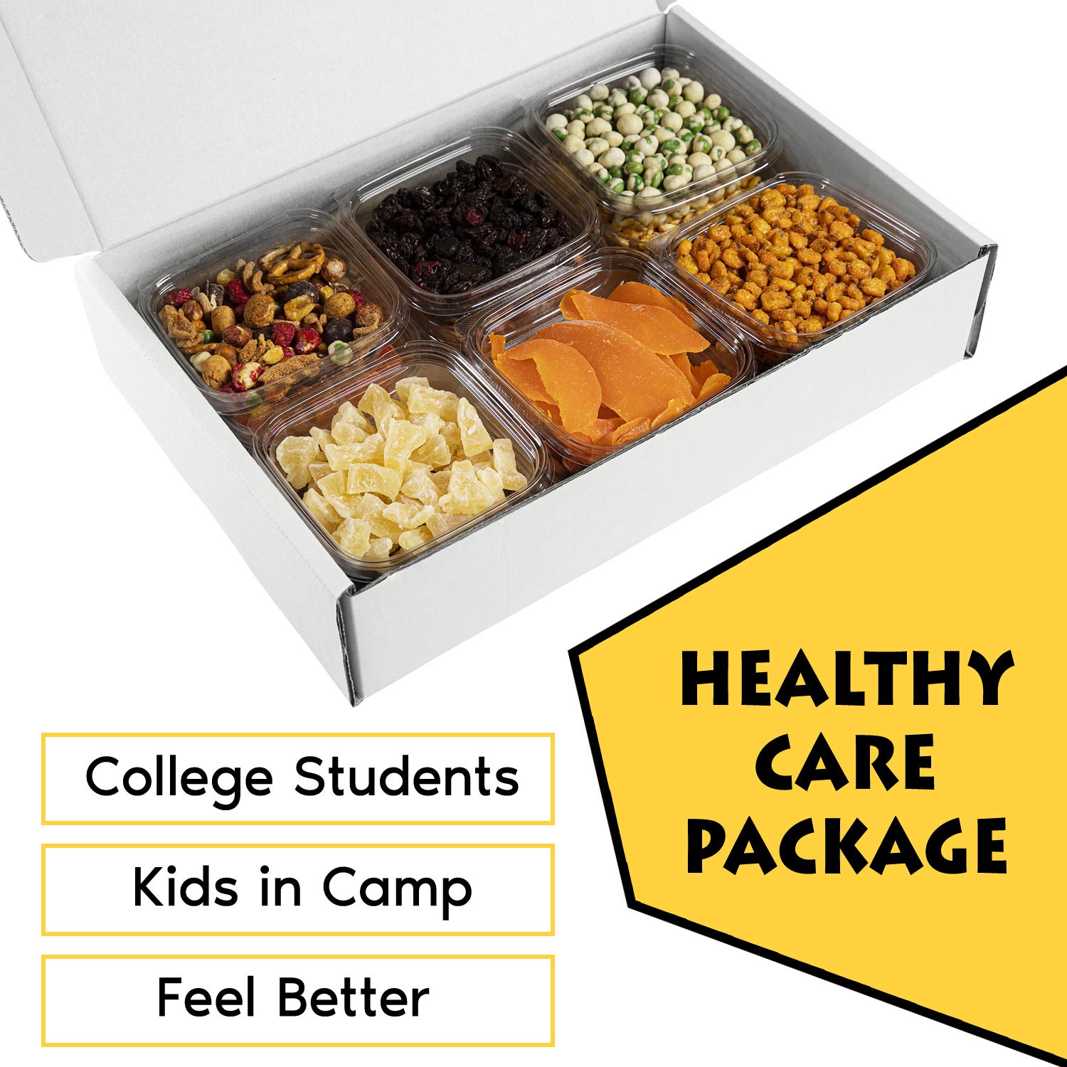 Munch In A Box Snack Care Package - Assorted Nuts and Dried Fruit Gift Box - Delicious Healthy Snacks for Office, Dorm, Home - Party and Holiday Gift