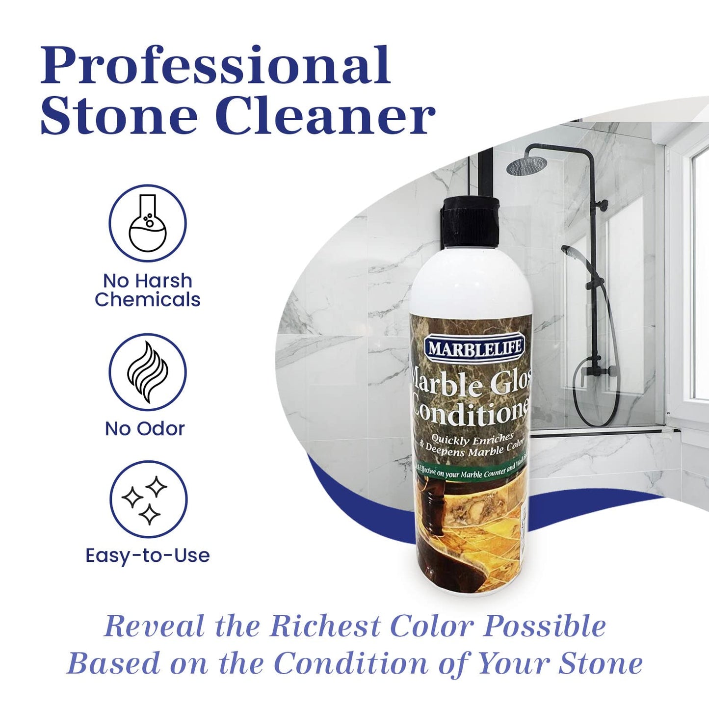 Marblelife Marble Gloss Conditioner, Used For Heavy Duty Countertop, Table, Bar, and Vanity Surfaces, Easy To Use Marble Conditioner Helps Rejuvenate