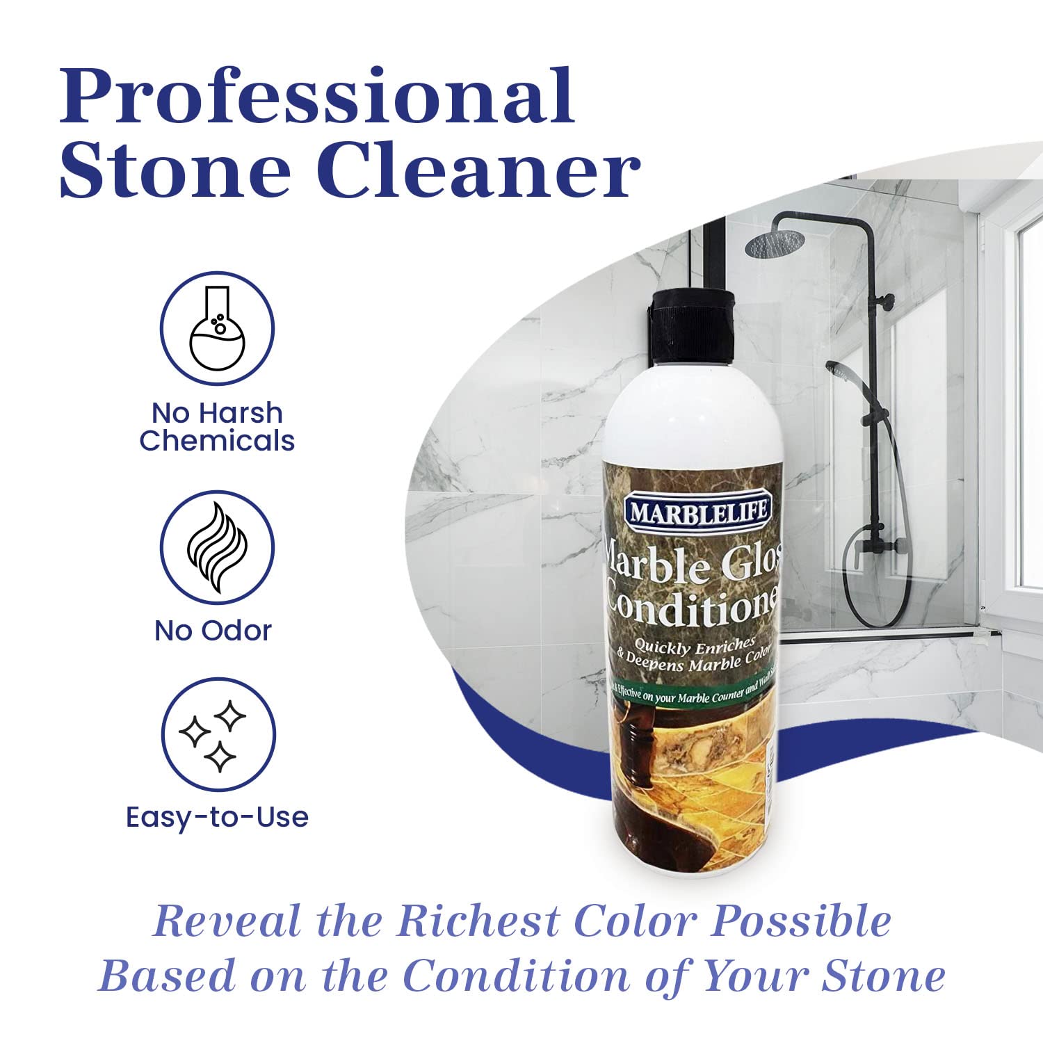 Marblelife Marble Gloss Conditioner, Used For Heavy Duty Countertop, Table, Bar, and Vanity Surfaces, Easy To Use Marble Conditioner Helps Rejuvenate