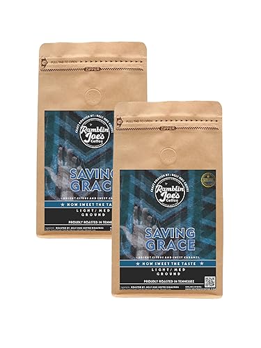 Ramblin' Joe's Coffee Medium Roast | 2-12oz Ground Coffee Packs (Saving Grace, Ground)