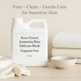 Ammonia-Free Delicate Wash, Fragrance-Free, 32 oz, Plant-based, PH Neutral, Double Concentrated, Unscented, Hypoallergenic, Lingerie, Wool, Cashmere