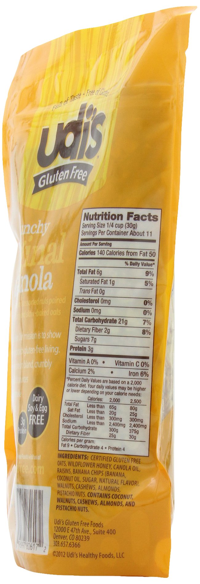Udi's Gluten Free Granola, Original, 12 Ounce (Pack of 3)