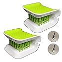 Zcircle, 4Pcs Openable BladeBrush Knife and Cutlery Cleaner Brush?2 Brush and 2 Wall Hook?, Silverware Scrubber, Bristle Scrub for Kitchen Washing