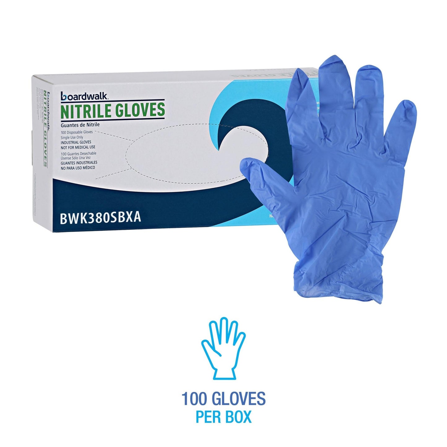Boardwalk Disposable General-Purpose Nitrile Gloves, Small, Blue, 4 mil, 1,000/Carton
