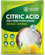 Eco Living Solutions 100% Citric Acid Powder - Food Grade | Citric Acid For Cleaning & Bath Bombs | Great For Cooking & Canning | Fragrance Free |