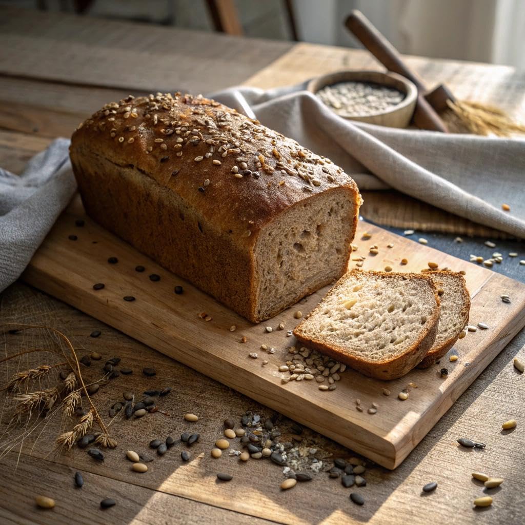 Mestemacher Organic Three Grain Whole Grain Bread, High Fiber German Bread, Shelf Stable, Vegan & Non-GMO, 17.6 Oz (Pack of 2)