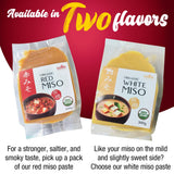 Fusion Select Organic Red Miso Paste - Made of Fermented Soy Bean & Rice - Savory Japanese Seasoning For Cooking Soup Base, Broth, Stew, Salad