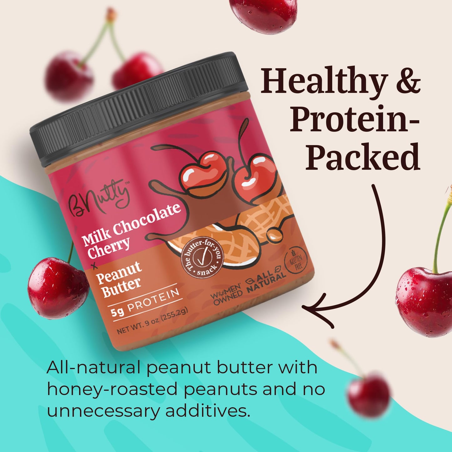 B'Nutty Chocolate Dream Variety Pack | Wholesome, Crunchy, Creamy & Gluten-Free High Protein Flavored Peanut Butter Spread | Peanut Butter Cup, Milk