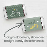 Green Baby Shower Candy Bar Wrappers, Oh Baby Greenery, 42 Count