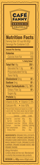 Cafe Fanny Granola Organic Breakfast Cereals, 12 oz