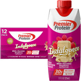 Premier Protein Shake INDULGENCE, White Chocolate Raspberry, 30g Protein, 170 Calories, 3g Sugar, 11 fl oz, 12 Pack