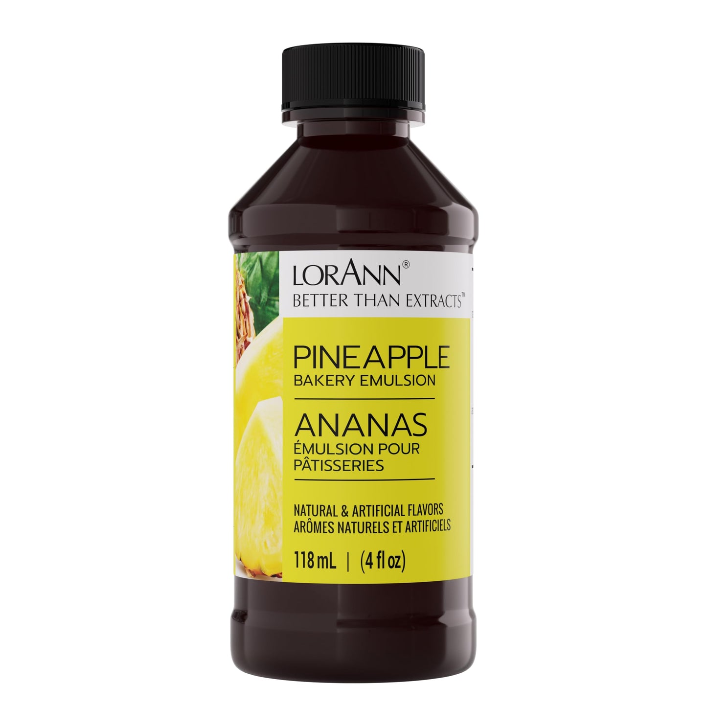 LorAnn Pineapple Bakery Emulsion, 4 oz - Intense Pineapple Flavor Extract for Baking, Cookies, Frosting, Ice Cream, Pineapple Pie, Smoothies
