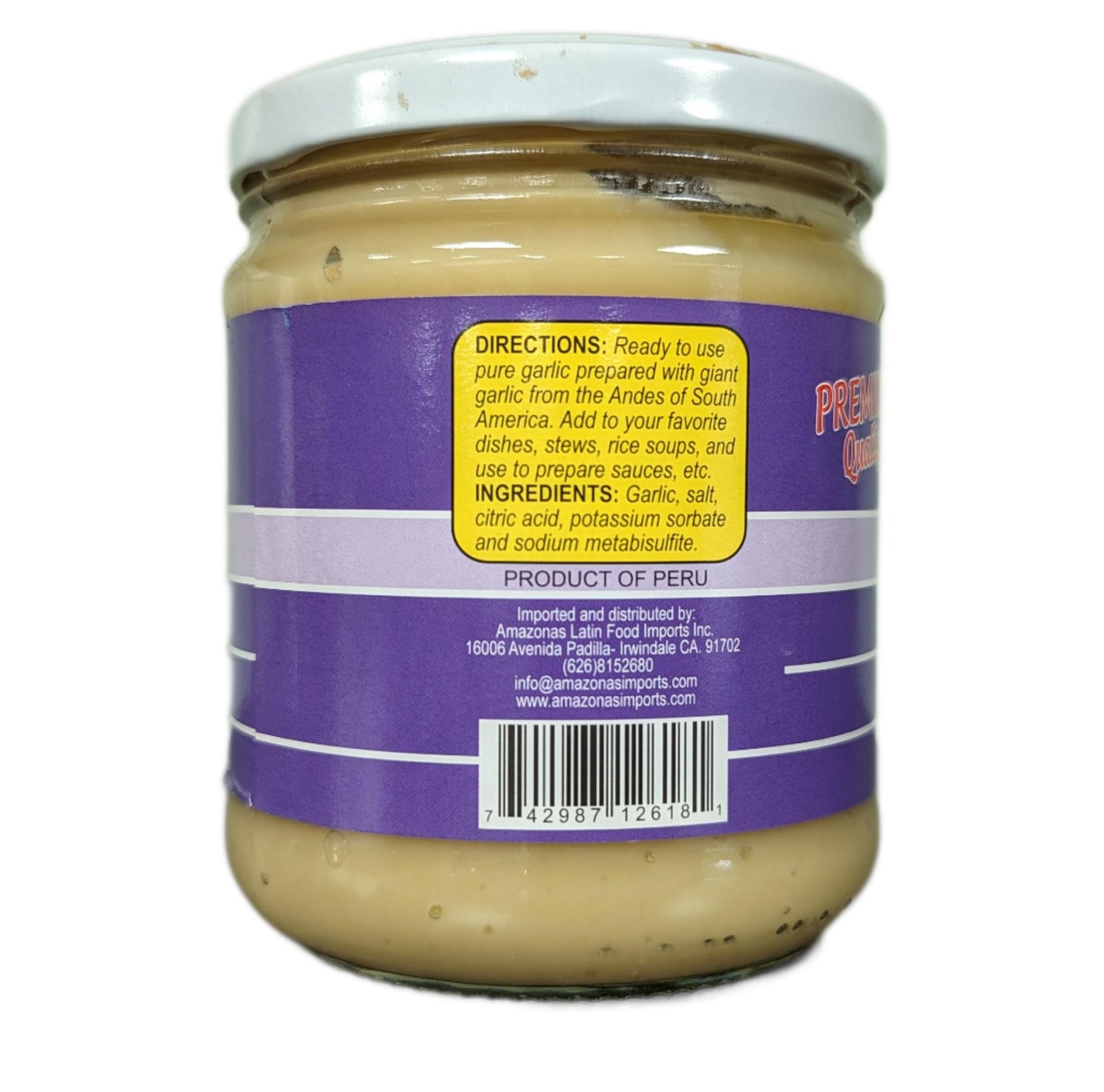 Amazonas Garlic Paste - Ajo Pasta (16 oz)