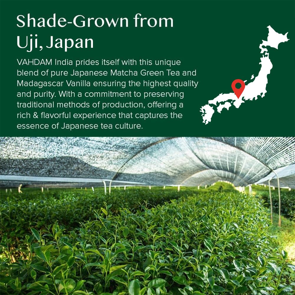 VAHDAM, Japanese Matcha Tea Powder (50 Cups,3.53oz) Sourced from Japan | Authentic Japanese Matcha Green Tea Powder | Classic Culinary Matcha From