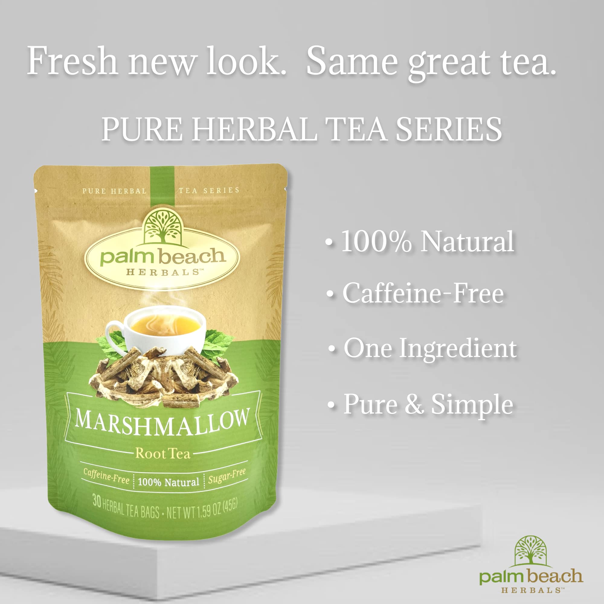 Palm Beach Medicinal Herbs - Marshmallow Root Tea - Pure Herbal Tea Series, 30ct