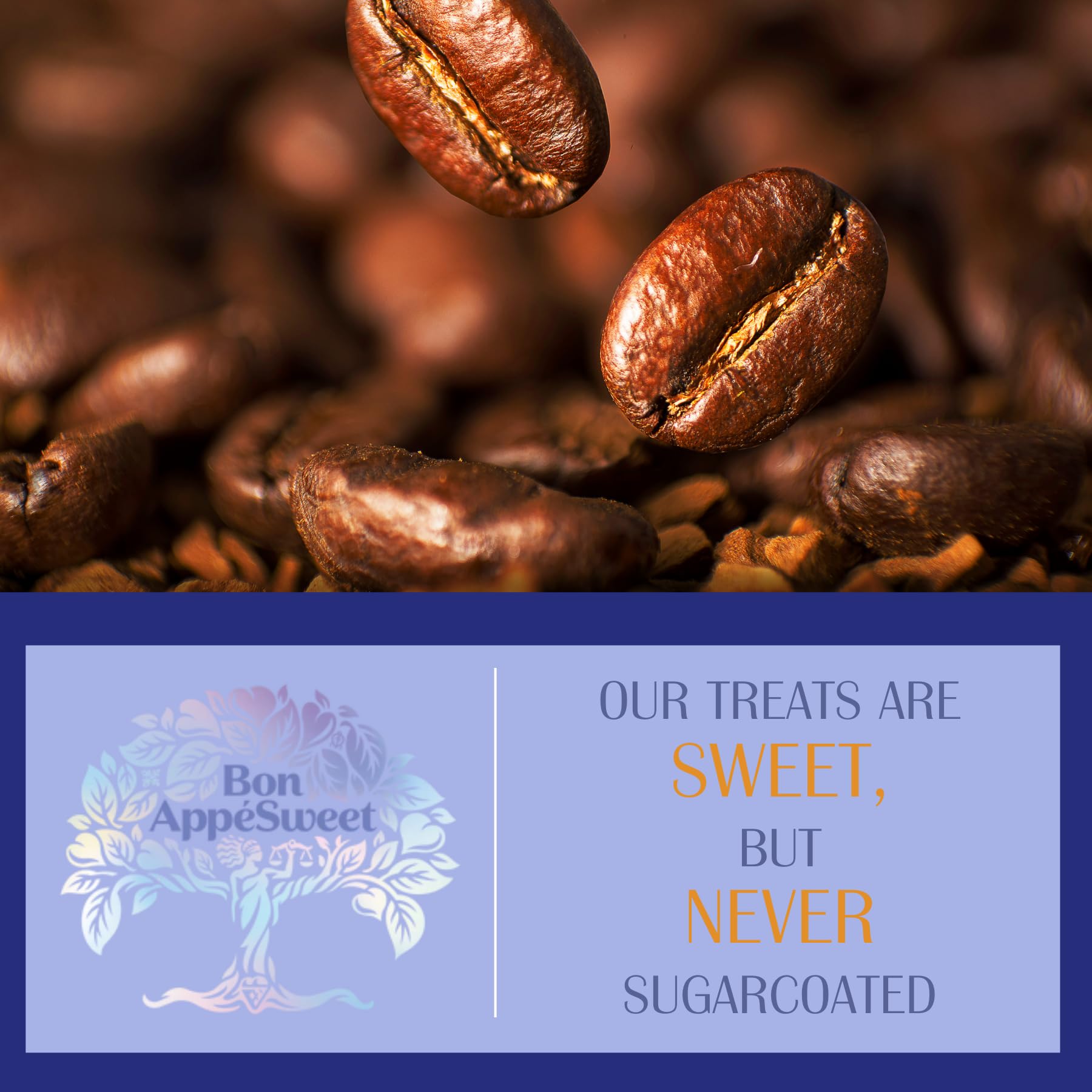 Bon Appesweet Date Sweetened Chocolate Covered Espresso Beans - Golden Chocolate Covered | 3 Ounce (Pack of 5) | Zero Added Sugar, 37% Cacao, Plant