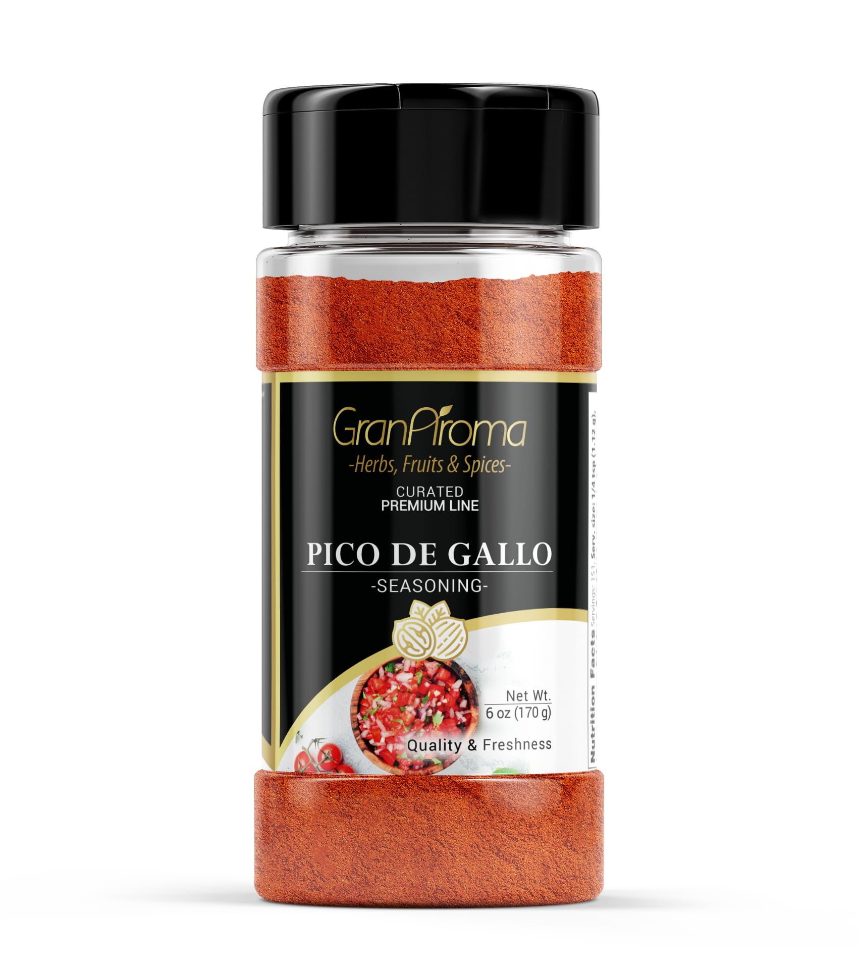 GranAroma Pico de Gallo Seasoning, Spicy & Salty, Seasoning Blend, Easy Use (6 Ounce)