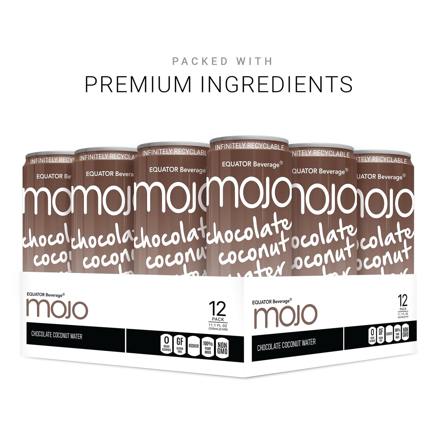MOJO Chocolate Coconut Water | Hydration Drink & Sports Drink | Electrolytes Beverage | Vitamin B & C | Hydration Drink for Skin & Body | 10.8 Oz