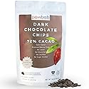 powbab Dark Chocolate Chips - 72% Cacao Organic Semi Sweet Chocolate Chips for Baking. Mini Dark Chocolate Chips for Baking and Snacks. No Liquor, No Lecithin, No Sugar Alcohol, Non-GMO (16 oz)