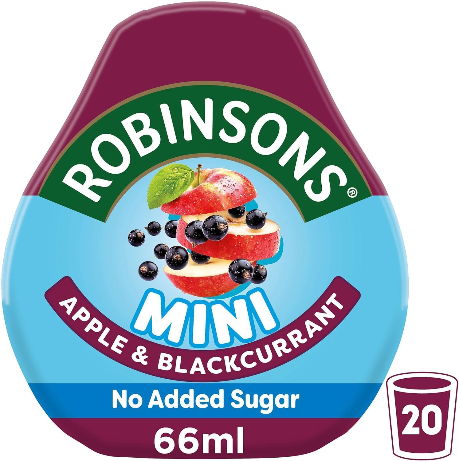 Robinsons Squash'D Apple & Blackcurrant No Added Sugar, 2.2 fl oz (66 ml)