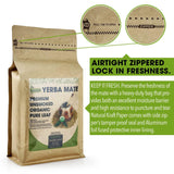 Organic Yerba Mate Loose Leaf Tea - Unsmoked Traditional South American Mate - Natural Energy & Focus - USDA Certified - Premium Aged Leaves - 14 oz.