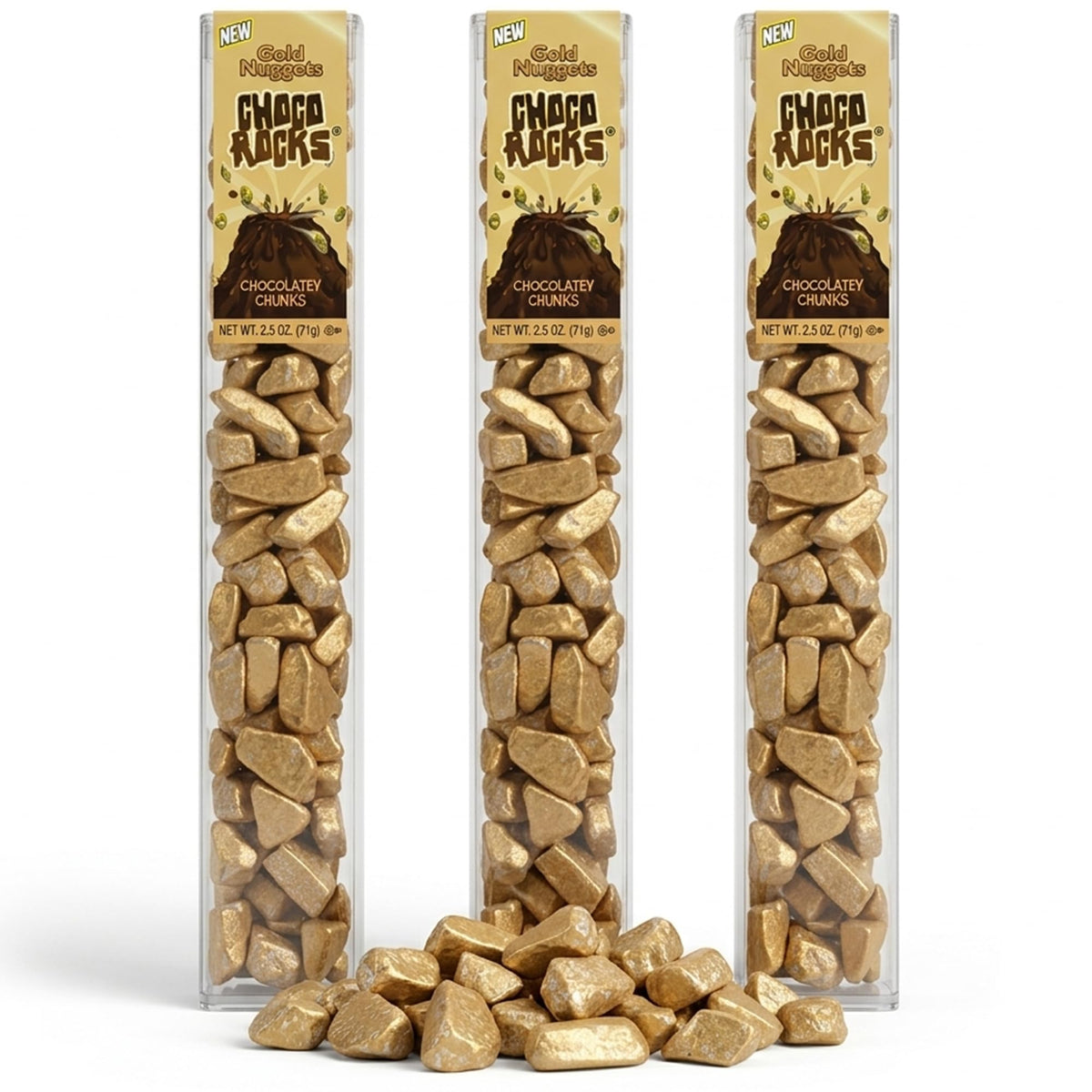 Kimmie Candy ChocoRocks Gold Nuggets, Gold-Shaped Chocolate Candy for Snacking & Cake Decorating | 2.5 oz (Pack of 3) | Gluten-Free