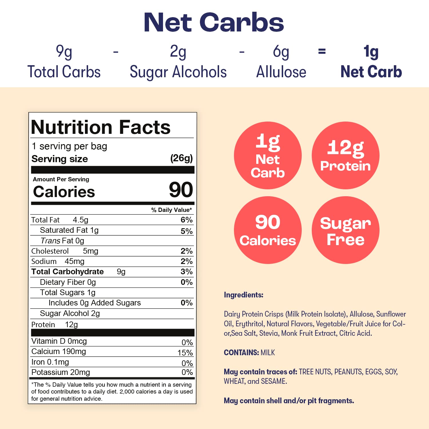Schoolyard Snacks Keto Cereal - Fruity Flavor |12g Protein, Low Carb, Low Sugar, Low Calories | Gluten-Free, Grain-Free, Keto-Friendly | Healthy