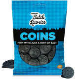 Gustaf's Salted Dutch Licorice Coins - 5.2oz Bag - Salted Black Licorice Coins - Dutch Candy from Netherlands - Salty Black Liquorice Treats