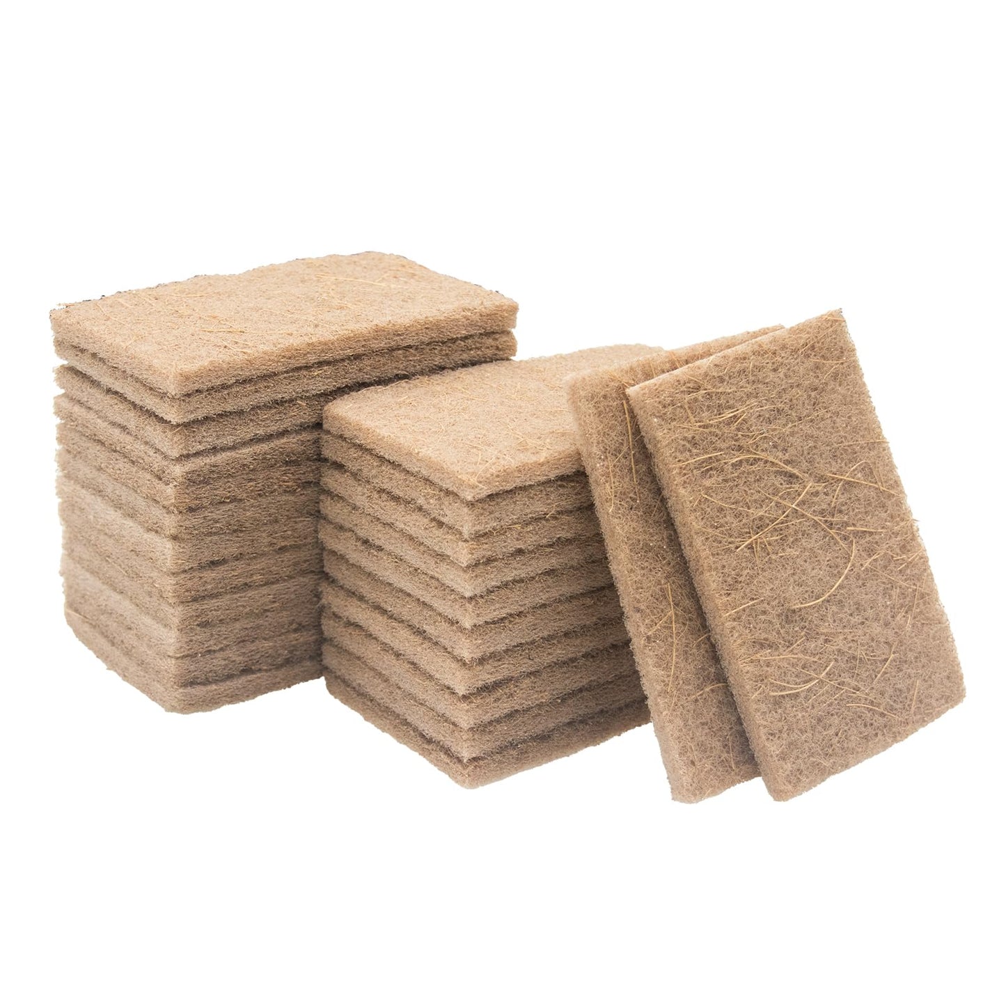 SARJOLINA 24 Pack Plant-Based Fiber Scrub Dish Sponge: Coconut Husk Non Abrasive Scrubbing Pads - Multipurpose Scrub Pads for Dishes - Non Scratch