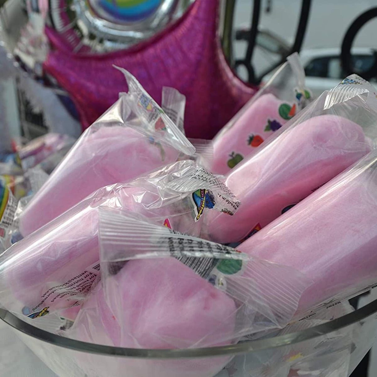 Pink Cotton Candy 240 Pack - LUPY LUPS! - Strawberry Individually Wrapped Small bags, 0.5 oz Each - Perfect for Resale - Stockings, Treats, Party