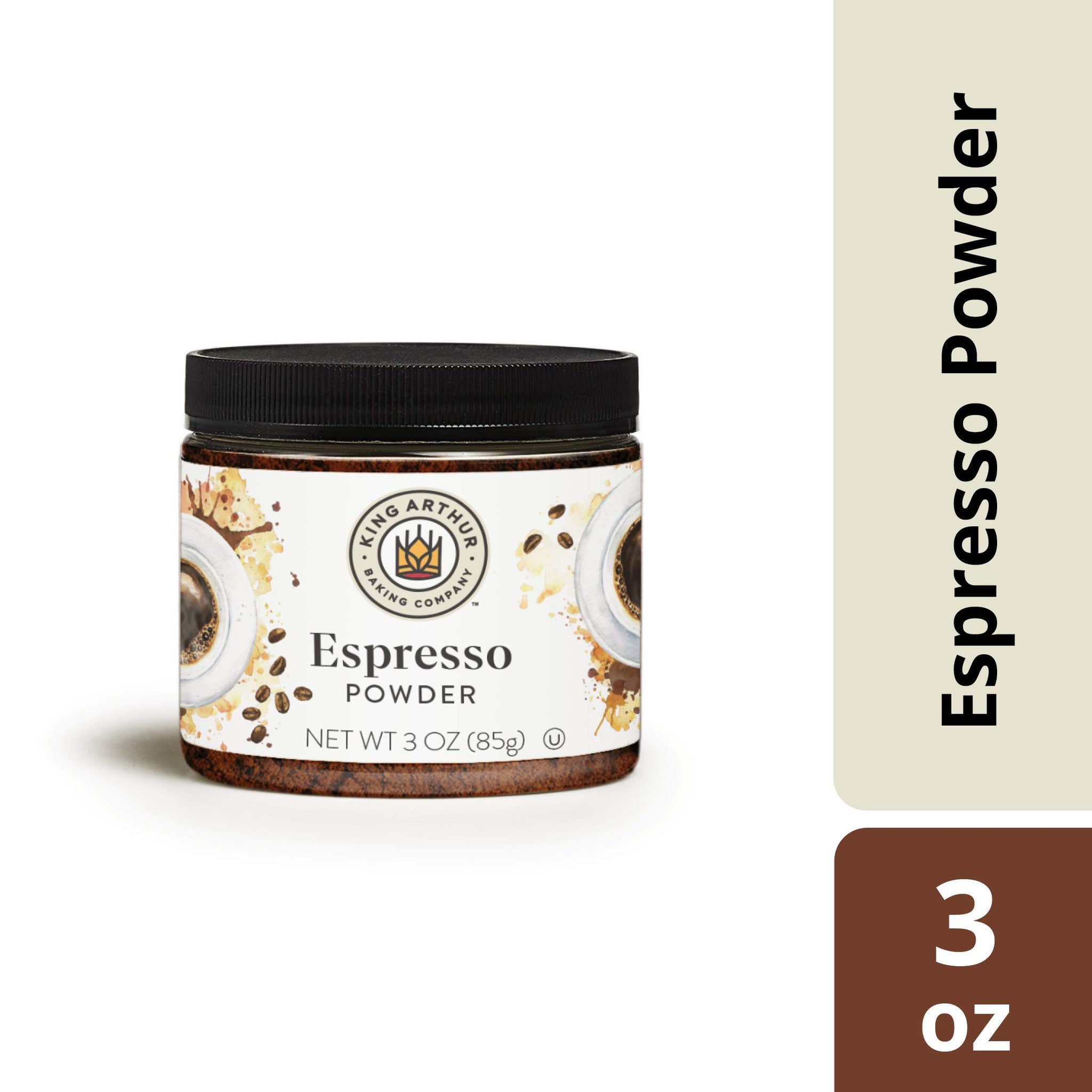 King Arthur Espresso Powder: Premium Baking Extract for Rich Chocolate Flavoring, 3 oz Reusable Jar, Kosher Certified - Enhance Your Desserts