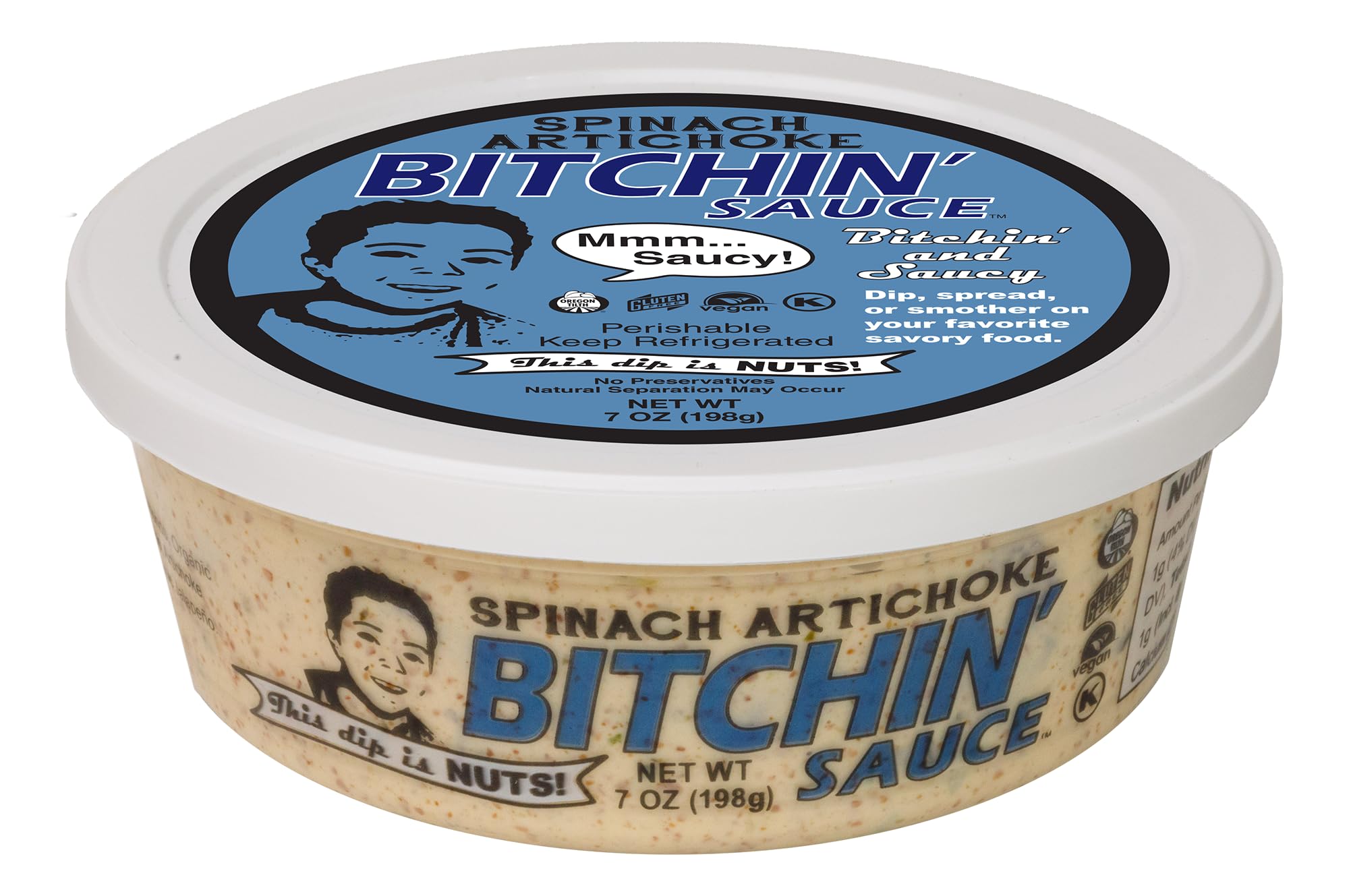 Spinach Artichoke Bitchin’ Sauce, 7oz - The Almond Dip