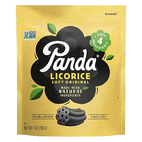 Panda ® | Natural Soft Original Licorice | Pure Black Licorice Candy Made with Only 4 Ingredients | Non-GMO Project Verified | Vegan & Fat Free | 200