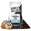 Wake The Hell Up! 1lb Ultra-Caffeinated Cinnamon Bun Ground Coffee, Low Acid, Medium-Dark Roast